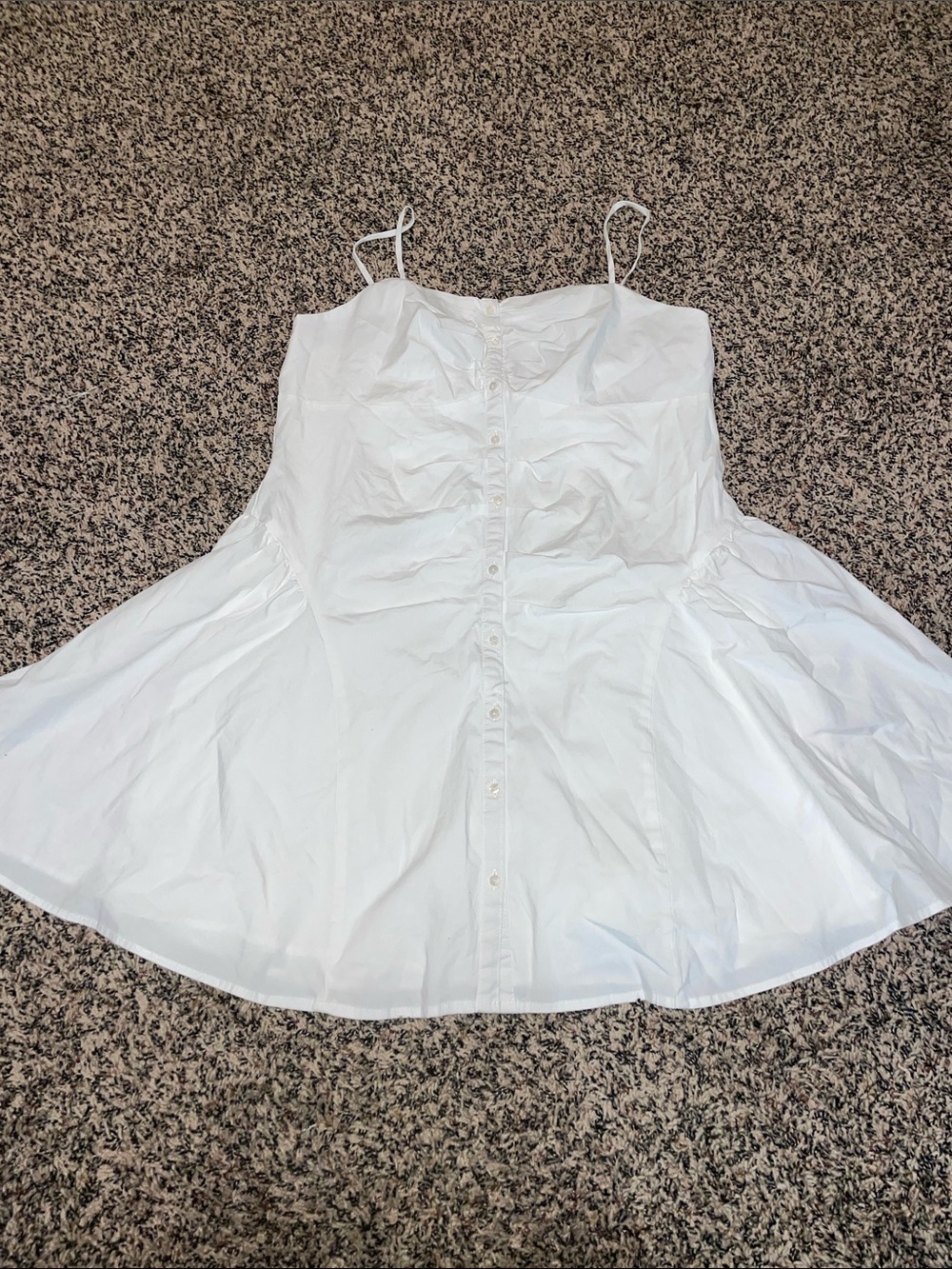 wild fable White Button-Front Spaghetti Strap Mini Dress Large NWT
